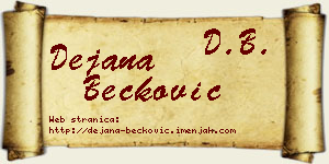 Dejana Bećković vizit kartica